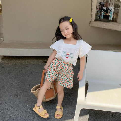 Girls' Summer Cute Casual Floral Dot Shorts